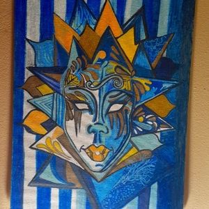 Painting of blues,pretty face